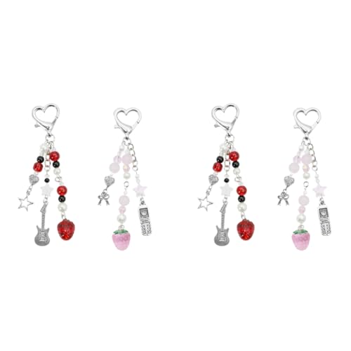 ZORBES® Aesthetic Y2K Cute Keychain Charms Keychain Accessories Beaded Acrylic Sweet Strawberry Charm for Keychain, Car Keys, Backpack, Handbag, Gift for Besties, Sisters 2 PCS ZORBES® Aesthetic Y2K Cute Keychain Charms Keychain Accessories Beaded Acrylic Sweet Strawberry Charm for Keychain, Car Keys, Backpack, Handbag, Gift for Besties, Sisters 2 PCS